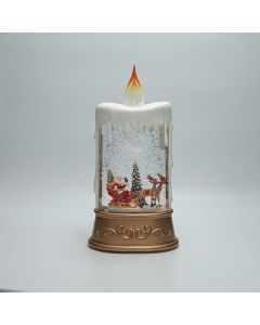 ΕΠΙΤΡΑΠΕΖΙΟ ΔΙΑΚΟΣΜΗΤΙΚΟ ΣΕ ΣΧΗΜΑ ΚΕΡΙΟΥ, ΜΕ ΑΓΙΟ ΒΑΣΙΛΗ ΚΑΙ ΕΛΚΥΘΡΟ, ΜΕ ΝΕΡΟ ΣΤΟ ΕΣΩΤΕΡΙΚΟ, ΦΩΤΙΖΟΜΕΝΟ, ΜΠΑΤΑΡΙΑΣ, TIMER, 15.5x9.5x30cm Eurolamp 600-48149
