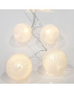 ΣΕΙΡΑ, 10 LED 5mm, ΒΑΜΒΑΚΕΡΕΣ ΔΙΑΚΟΣΜΗΤΙΚΕΣ ΜΠΑΛΕΣ 6cm, ΜΠΑΤΑΡΙΑΣ 3xAA, ΔΙΑΦΑΝΟ PVC ΚΑΛΩΔΙΟ, ΘΕΡΜO ΛΕΥΚO LED ΑΝΑ 15cm, ΠΡΟΕΚΤΑΣΗ ΠΑΡΟΧΗΣ 50cm, IP20 Eurolamp 600-11122