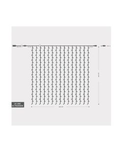 ΚΟΥΡΤΙΝΑ, 480 LED 3mm, 31V ΜΕΤΑΣΧΗΜΑΤΙΣΤΗ, 4 ΕΠΕΚΤΑΣΕΙΣ ΕΩΣ 3 ΣΕΤ, ΔΙΑΦΑΝΟ PVC ΚΑΛΩΔΙΟ, ΛΕΥΚΟ LED (H300 x W300cm, 20 ΣΕΙΡΕΣ x 24 LED), ΠΡΟΕΚΤΑΣΗ ΠΑΡΟΧΗΣ 3m, ΙΡ44 Eurolamp 600-11379