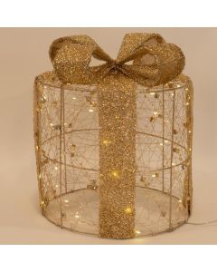 ΦΩΤΙΖΟΜΕΝΑ ΣΤΡΟΓΓΥΛΑ ΔΩΡΑ 15-20-25cm, ΜΠΑΤΑΡΙΑΣ, TIMER, ΧΡΥΣΟ ΜΕ ΠΕΡΛΕΣ, ΘΕΡΜΟ ΛΕΥΚΟ LED, IP20 Eurolamp 600-44342