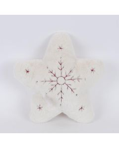 ΜΑΞΙΛΑΡΙ ΑΣΤΕΡΙ, ΛΕΥΚΟ ΓΟΥΝΙΝΟ ΜΕ ΧΙΟΝΟΝΙΦΑΔΑ, 34x34cm Eurolamp 600-46030