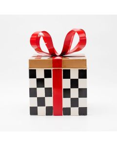 ΜΕΤΑΛΛΙΚΟ ΔΩΡΑΚΙ, ΜΑΥΡΟ ΚΑΡΟ ΜΕ ΚΟΚΚΙΝΟ, 25.5cm Eurolamp 600-47988