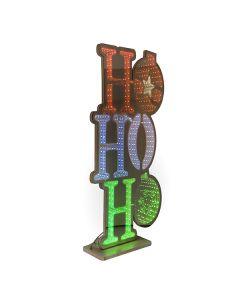 XMAS ΚΑΘΡΕΦΤΗΣ HO HO HO ΜΕ 496 LED ΜΕΤΑΣΧΗΜΑΤΙΣΤΗ KOKKINO ΛΕΥΚΟ & ΠΡΑΣΙΝΟ LED ΠΑΡΟΧΗ 3m 30x60cm IP20 Eurolamp 600-49608