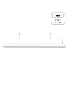 InLight Κρεμαστό φωτιστικό LED 50W 3CCT By Switch από αλουμίνιο σε λευκή απόχρωση D:150cm 6072-150-WH
