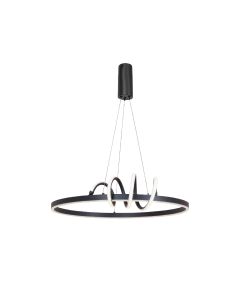 InLight Κρεμαστό φωτιστικό LED 44W 3CCT by switch on base σε μαύρο χρώμα D:60cm 6076-BL