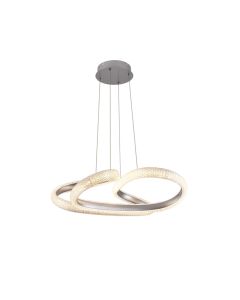 Κρεμαστό φωτιστικό LED 40W 3CCT by switch on base σε χρώμιο D:60cm 6101-Chrome