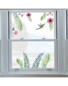 Tropical Flowers αυτοκόλλητα βινυλίου για τζάμι Ango 64017