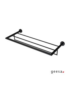 Ράφι για πετσέτες με πετσετοκρεμάστρα NEMOX Geesa Black Matt 6552-400