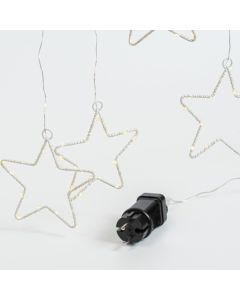 ΚΟΥΡΤΙΝΑ, 184 MINI LED, 8 ΜΕΤΑΛΛΙΚΑ ΑΣΤΕΡΙΑ 12cm, ΜΕΤΑΣΧΗΜΑΤΙΣΤΗ, ΑΣΗΜΙ ΧΑΛΚΙΝΟ ΚΑΛΩΔΙΟ, ΘΕΡΜΟ ΛΕΥΚΟ LED (H155 x W175cm, 20 ΣΕΙΡΕΣ x 12 LED), ΠΡΟΕΚΤΑΣΗ ΠΑΡΟΧΗΣ 3m, IP44 Eurolamp 600-02500