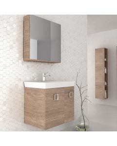 Orabella Vanity 65 - Κρεμαστό Έπιπλο Μπάνιου με πορσελάνινο νιπτήρα Ege και καθρέπτη ντουλάπι 1000002634-F60155