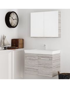 Orabella Vanity 80 - Κρεμαστό Έπιπλο Μπάνιου με πορσελάνινο νιπτήρα Ege και καθρέπτη ντουλάπι 1000002636-F60156