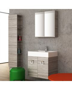 Orabella Touch 61 - Κρεμαστό Έπιπλο Μπάνιου με πορσελάνινο νιπτήρα Tecla και καθρέπτη ντουλάπι 1000002657-F60166