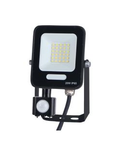 ΠΡΟΒΟΛΕΑΣ LED 20W SMD ΜΕ ΠΕΡΙΣΤΡΕΦΟΜΕΝΟ ΑΝΙΧΝΕΥΤΗ ΚΙΝΗΣΗΣ ΜΑΥΡΟΣ IP54 6500K PLUS Eurolamp 147-69063