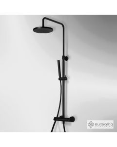 Μπαταρία Ντουζιέρας με Κεφαλή και Κολώνα ρυθμιζόμενου ύψους Eurorama Black Matt 712065-400