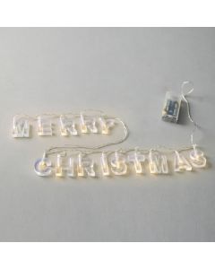 ΣΕΙΡΑ, 14 LED 5mm, 'MERRY CHRISTMAS' ΜΕ ΔΙΑΦΑΝΑ ΓΡΑΜΜΑΤΑ, ΜΠΑΤΑΡΙΑΣ 2xAA, TIMER, ΔΙΑΦΑΝΟ PVC ΚΑΛΩΔΙΟ, ΘΕΡΜΟ ΛΕΥΚΟ LED ΑΝΑ 8cm, ΠΡΟΕΚΤΑΣΗ ΠΑΡΟΧΗΣ 30cm, IP20 Eurolamp 600-03240