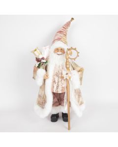 ΑΓΙΟΣ ΒΑΣΙΛΗΣ ΜΕ ΡΟΖ ΠΛΟΥΜΙΣΤΑ ΡΟΥΧΑ, 45.7cm Eurolamp 600-46479