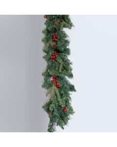 ΓΙΡΛΑΝΤΑ ΠΡΑΣΙΝΗ ΜΕ BERRIES ΚΑΙ ΚΟΥΚΟΥΝΑΡΙΑ,  200cm Eurolamp 600-30635