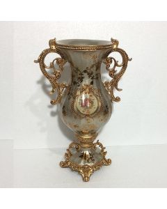 ΒΑΖΟ ΠΟΛΥΡΕΖΙΝ ΓΚΡΙ - ΧΡΥΣΟ 31.5x21x48cm Eurolamp 752-21088