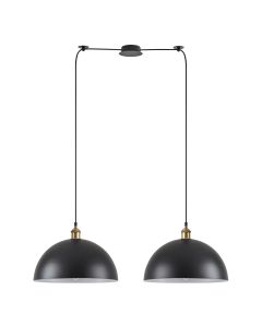 SE21-BR-10-BL2-MS40 MAGNUM Bronze Metal Pendant Black Shade with Black Fabric Cable+ HOMELIGHTING 77-8698