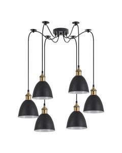 SE21-BR-10-BL6-MS2 MAGNUM BRONZE Black Metal Shade Pendant+ HOMELIGHTING 77-8768