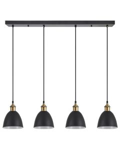 SE21-BR-10-4BL-MS2 MAGNUM BRONZE Black Metal Shade Pendant+ HOMELIGHTING 77-8773