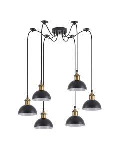 SE21-BR-10-BL6-MS3  MAGNUM BRONZE Black Metal Shade Pendant+ HOMELIGHTING 77-8775