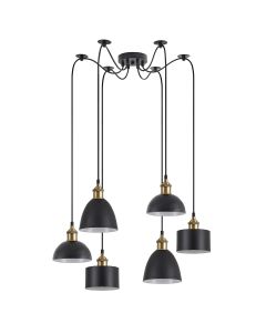 SE21-BR-10-BL6-MS12 MAGNUM FLEX Bronze Metal Pendant Black Metal Shade+ HOMELIGHTING 77-8973