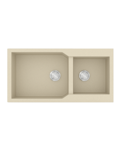 Νεροχύτης Κουζίνας 98x50cm με δύο γούρνες Ένθετος σε ερμάριο 100cm Γρανίτης Sanitec 803-31-Ocra