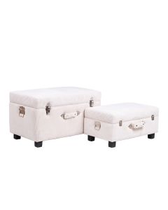 S/2 ΜΠΑΟΥΛΑ - ΣΚΑΜΠΟ ΒΕΛΟΥΔΙΝΑ ΚΡΕΜ 60x38x36cm / 50x30x26cm Eurolamp 810-00267