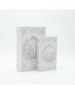 S/2 ΚΟΥΤΙ ΒΙΒΛΙΟ ΞΥΛΙΝΟ ΛΕΥΚΟ 27x18x7cm / 21x13x5cm Eurolamp 819-01349
