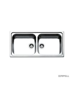 Νεροχύτης Κουζίνας Ανοξείδωτος Linear 100x50 Αpell Inox Σαγρέ  8540-112