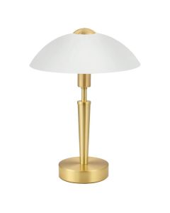 Πορτατίφ 26xH35cm Touch Dimmable 1xE14 Λευκό Καπέλο Χρυσή Βάση Eglo Solo 87254