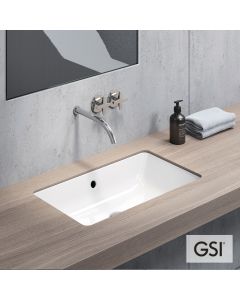 Νιπτήρας Πορσελάνης Kube 60x37 Υποκαθήμενος, GSI White 89539-300