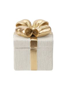 ΚΟΥΤΙ ΔΩΡΟ ΠΟΛΥΡΕΖΙΝ ΕΚΡΟΥ - ΧΡΥΣΟ 14.5x14.5x15.5cm Eurolamp 819-01924
