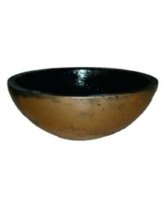 Νιπτήρας Επιτραπέζιος Χειροποίητος Οβάλ M39xY30xY15 εκ. Χρυσό -Μαύρο Travertino "ΑΦΡΟΔΙΤΗ" 90068