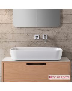 Νιπτήρας Πορσελάνης Mizu 70x45 Scarabeo White 9007-300