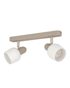 Σποτ Δίφωτη Ράγα 2xE14 L30cm Μπεζ Eglo Corato 900715