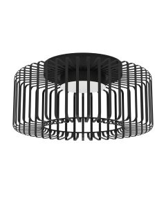 Πλαφονιέρα Οροφής Ø45cm Τηλεχειριστήριο-Εφαρμογή Led 2700-6500K 2450lm Μαύρο Eglo Ginestrone Z 900722