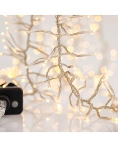 CLUSTER 5,5m, 588 LED 3mm, 31V ΜΕΤΑΣΧΗΜΑΤΙΣΤΗ, 8 ΠΡΟΓΡΑΜΜΑΤΑ & ΜΝΗΜΗ, ΔΙΑΦΑΝΟ PVC ΚΑΛΩΔΙΟ, ΘΕΡΜΟ ΛΕΥΚΟ LED, ΠΡΟΕΚΤΑΣΗ ΠΑΡΟΧΗΣ 3m, IP44 Eurolamp 600-18361
