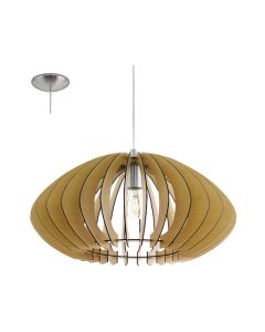 Eglo Cossano Μοντέρνο Κρεμαστό Φωτιστικό Μονόφωτο με Ντουί E27 σε Καφέ Χρώμα 95257