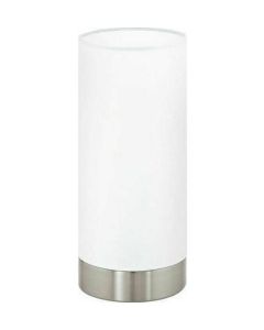 Eglo Πορτατίφ με Λευκό Καπέλο και Ασημί Βάση 95775