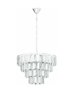 Eglo Erseka Πολυέλαιος 7xE14 Ø5cm με Κρύσταλλα Διάφανος 99094 99094