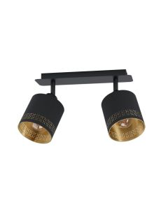 Φωτιστικό Σποτ Δίφωτο 33,50 εκ. Ø12 εκ. 2*Ε27 Μαύρο -Χρυσό Eglo Esteperra 99277