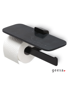 Χαρτοθήκη Διπλή με Εταζέρα Shift Geesa Black Matt 9948-400