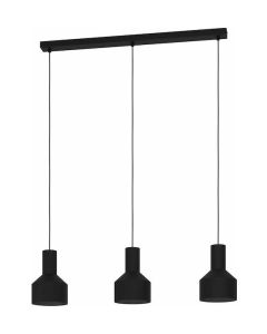 Eglo Casibare Μοντέρνο Κρεμαστό Φωτιστικό Τρίφωτο Ράγα με Ντουί E27 σε Μαύρο Χρώμα 99552