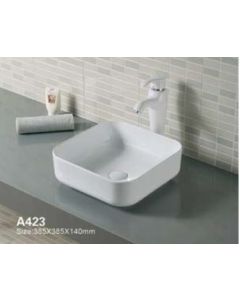 Επιτραπέζιος Νιπτήρας 38,5*38,5*14 εκ., Λευκή Πορσελάνη Domistyle A423