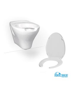 Λεκάνη Κρεμαστή ΑΜΕΑ 130 Series με Απλό κάλυμμα B41-DEO-26, Ponte Giulio White B40-CAO-0226