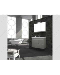 Σετ Έπιπλο Μπάνιου Βάση Π80*Υ60*Β43 εκ.MDF Λάκα Τεσσίτα Μόκα,Νιπτήρας-Καθρέπτης-Φωτιστικό Savvopoulos Luxury Blend 003