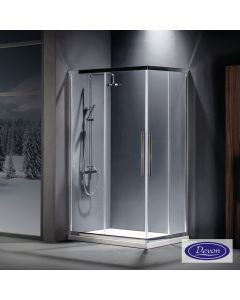 Καμπίνα ντουζιέρας Γωνιακής Εισόδου Corner Entry 120x70 (117-119 x 67-69 εκ.), Devon Flow Clean Glass Chrome CF12070C-100