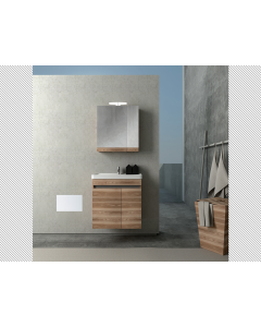 Σετ Έπιπλο Μπάνιου Βάση Π60*Υ60*Β38 εκ.MDF Λευκή Λάκα Γυαλιστερή,Νιπτήρας-Καθρέπτης-Φωτιστικό Savvopoulos Luxury City 001